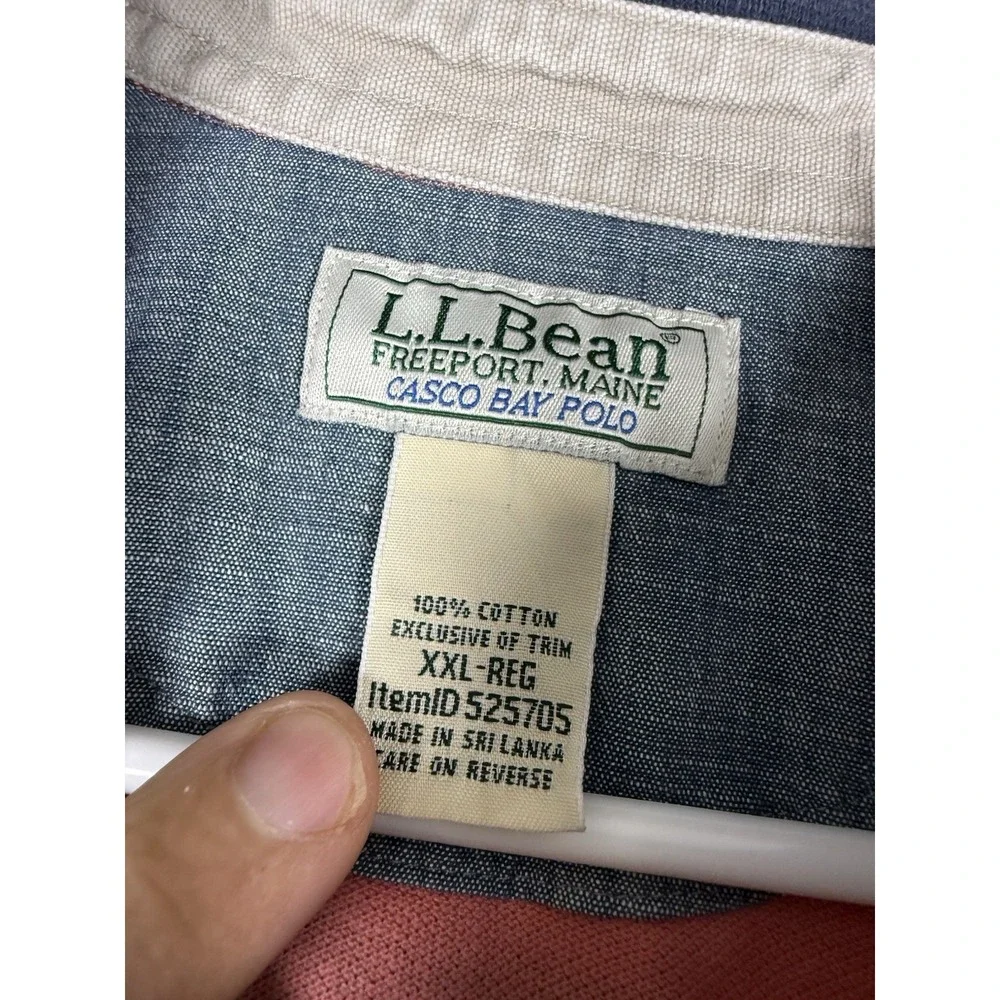 LL Bean Casco Bay Polo Shirt Men's XXL Stripe Freeport Maine Short Sleeve